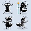 Vektor: ants cartoon in various action ants cartoon in various action