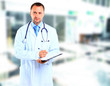 portrait of doctor in white coat and stethoscope