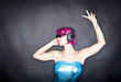 red - haired woman dancing