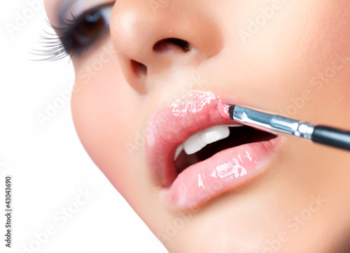 Photo: Professional Make-up. Lipgloss. Lipstick Professional Make-up. Lipgloss. Lipstick