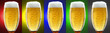 Biergläser verschiedene Hintergründe