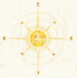 Vintage compass, vector illustration