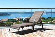 Deckchair on a terrace overlooking Adriatic sea, Mediterranean