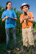 Sister and brother fishing at Mogan Lake