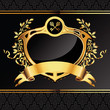 Vector: Vector decorative ornamental background with golden elements Vector decorative ornamental background with golden elements