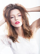 Portrait of sexy attractive glamour woman. Fashion make-up