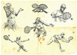 Vector: hand-drawn series - a collection of TENNIS players hand-drawn series - a collection of TENNIS players