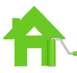 Vector: Roller painting green house Roller painting green house