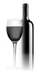 Vektor: weinflasche und glas weinflasche und glas