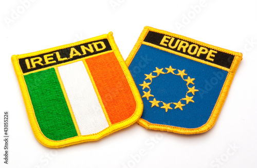 Photo: ireland and europe flags ireland and europe flags