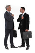 Businessmen trying to build up their morale