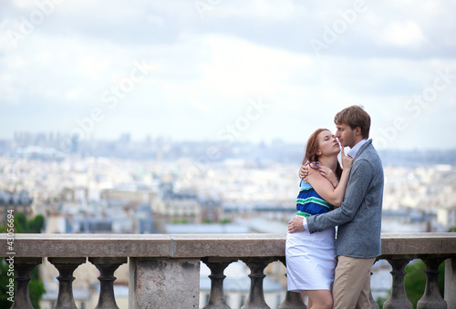 Photo: Sensual romantic couple on Montmartre in Paris Sensual romantic couple on Montmartre in Paris