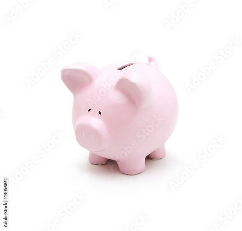Photo: Piggy bank isolated on white background Piggy bank isolated on white background
