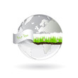 Vector: Silver planet earth torn paper - Vector illustration Silver planet earth torn paper - Vector illustration