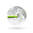 Vector: Silver planet earth torn paper - Vector illustration Silver planet earth torn paper - Vector illustration