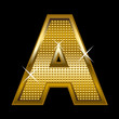 Vector: Golden font type letter A Golden font type letter A