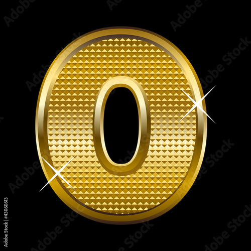 Vector: Golden font type letter O Golden font type letter O
