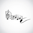 g key and notes in one tact logo - illustration