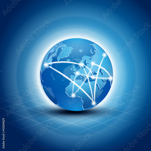 Vector: planète, réseau/connexion/partage planète, réseau/connexion/partage