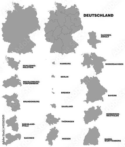 Vector: Deutschland und Bundesländer Deutschland und Bundesländer