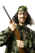 Funny soldier in humour concept