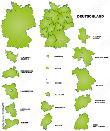 Vektor: Deutschland und Bundesländer Deutschland und Bundesländer