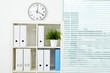Bookcase with documents