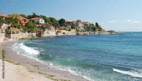 Photo: Beach on the Black Sea in Nessebar, Bulgaria Beach on the Black Sea in Nessebar, Bulgaria