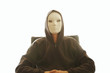 man with white mask