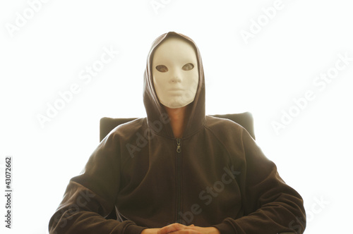 Photo: man with white mask man with white mask