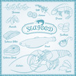 Vektor: Vector Seafood Set Vector Seafood Set
