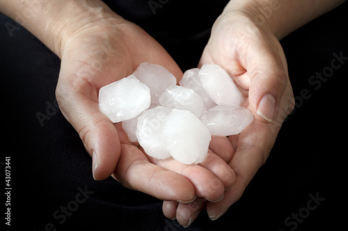 Photo: Hail in hands weather anomaly Hail in hands weather anomaly