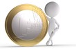 3d human with big coin