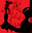 black-red background flamenco dancer