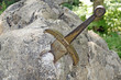 the legendary sword of King Arthur stuck in the rocks