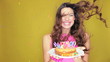 Video: Birthday girl with her cake Birthday girl with her cake