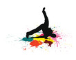 Vektor: Dancer on a grunge background with notes. Vector illustration. Dancer on a grunge background with notes. Vector illustration.