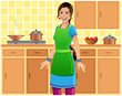 Beautiful Indian woman in kitchen