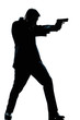 Photo: silhouette man full length shooting with gun silhouette man full length shooting with gun