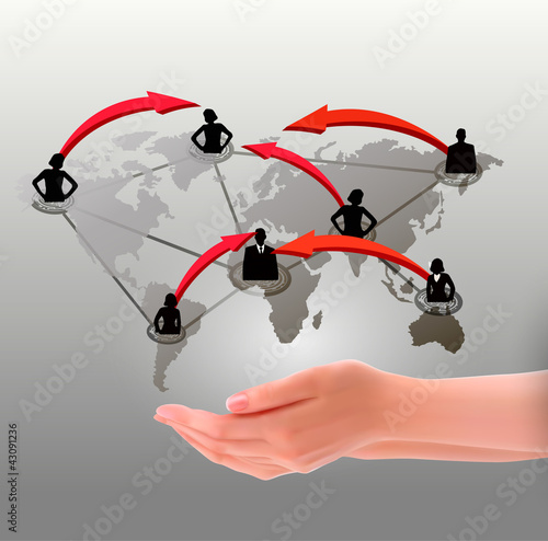 Vector: Hands holding social network. Vector illustration Hands holding social network. Vector illustration