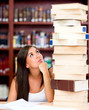Busy female student