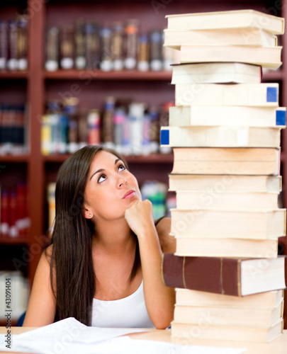 Photo: Busy female student Busy female student
