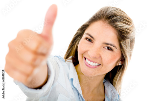 Photo: Woman with thumbs up Woman with thumbs up