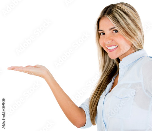 Photo: Woman with extended hand Woman with extended hand
