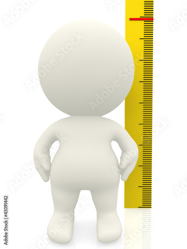 Illustration: 3D man measuring 3D man measuring