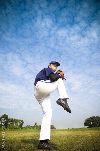 Photo: baseball pitcher ready for throwing the ball baseball pitcher ready for throwing the ball