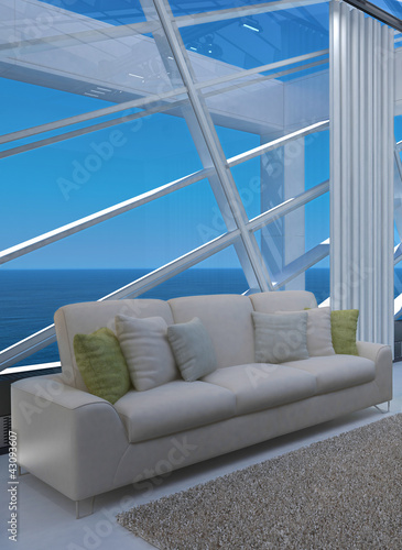 Illustration: Modern Luxury Beach Loft / Apartment with Sea View Modern Luxury Beach Loft / Apartment with Sea View