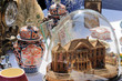 Brocante maquette globe poteries pendule