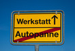 Wechselschild AUTOPANNE - WERKSTATT