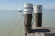 Bind post on breakwater on lake Neusiedl, Austria